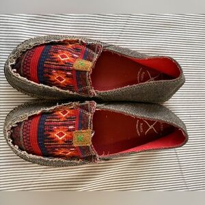 Youth Twisted X Slip-On Shoes Southwestern Pattern Canvas Size 1